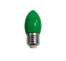 Ecola candle   LED color  2,0W 220V E27 Green свеча Зеленая матовая колба 82x37