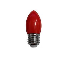 Ecola candle   LED color  2,0W 220V E27 Red свеча Красная матовая колба 82x37