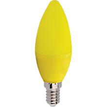 Ecola candle   LED color  6,0W 220V E14 Yellow свеча Желтая матовая колба 103x37